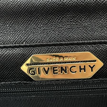  GIVENCHY ジバンシー 2WAYハンドバッグ SACS A MAIN サークルロゴ ストラップ付 オールド・ジバンシィ  ブラック
