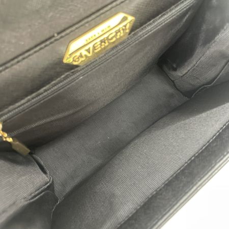  GIVENCHY ジバンシー 2WAYハンドバッグ SACS A MAIN サークルロゴ ストラップ付 オールド・ジバンシィ  ブラック