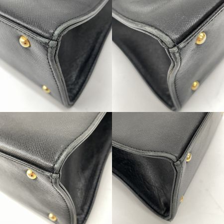  GIVENCHY ジバンシー 2WAYハンドバッグ SACS A MAIN サークルロゴ ストラップ付 オールド・ジバンシィ  ブラック