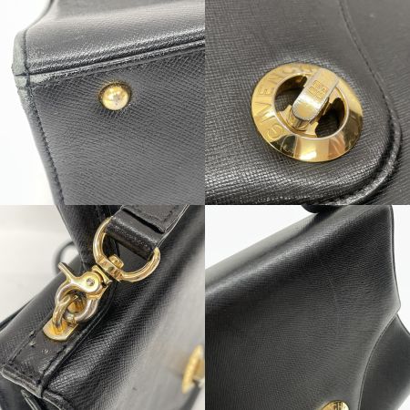  GIVENCHY ジバンシー 2WAYハンドバッグ SACS A MAIN サークルロゴ ストラップ付 オールド・ジバンシィ  ブラック