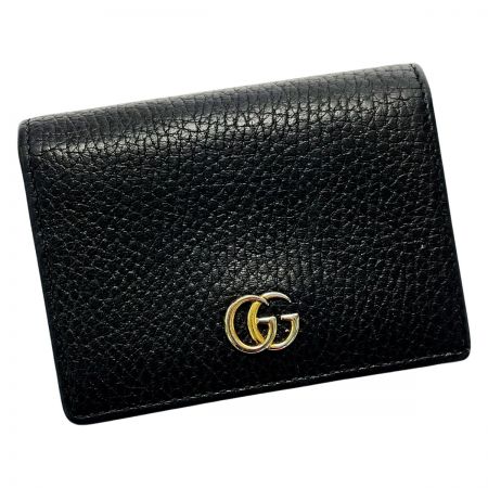  GUCCI グッチ GGマーモント 456126 ブラック 2つ折り財布 レザー レディース ゴールド金具