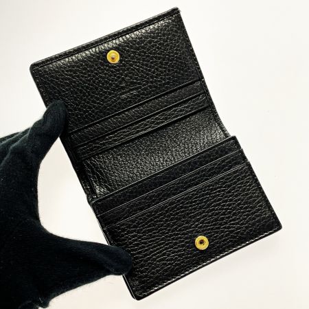  GUCCI グッチ GGマーモント 456126 ブラック 2つ折り財布 レザー レディース ゴールド金具