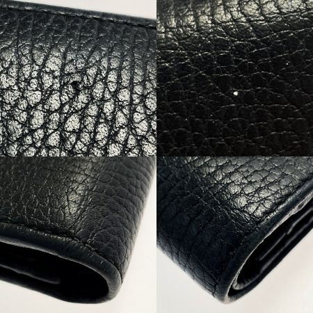  GUCCI グッチ GGマーモント 456126 ブラック 2つ折り財布 レザー レディース ゴールド金具