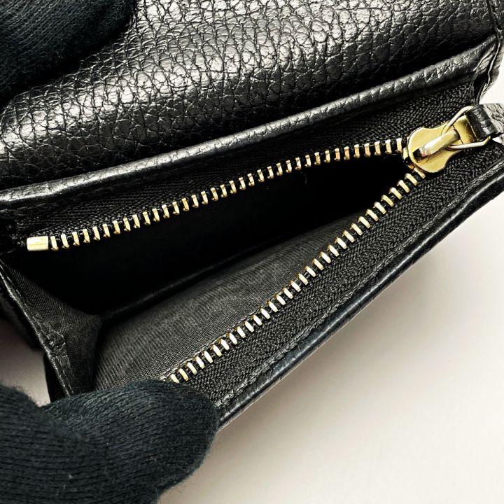 GUCCI グッチ GGマーモント 456126 ブラック 2つ折り財布 レザー 