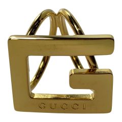 GUCCI グッチ メッキ Gロゴ Gモチーフ ゴールド スカーフリング Cランク