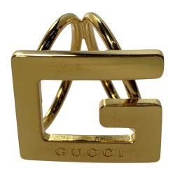 ☆☆ GUCCI グッチ メッキ Gロゴ Gモチーフ ゴールド スカーフリング Cランク