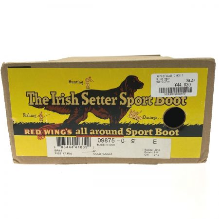  RED WING レッドウィング ブーツ SIZE 27cm US 9.0 アイリッシュセッター ゴールドラセット 9875 ブラウン メンズ 箱付き
