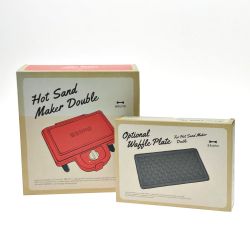 ☆☆ BRUNO ブルーノ ホットサンドメーカーダブル用 ワッフルプレート付き レッド BOE044 Sランク
