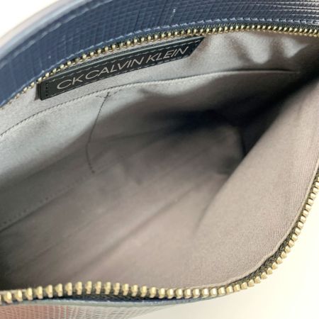  Calvin Klein カルバンクライン レザー ネイビー クラッチバッグ メンズ