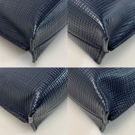  Calvin Klein カルバンクライン レザー ネイビー クラッチバッグ メンズ