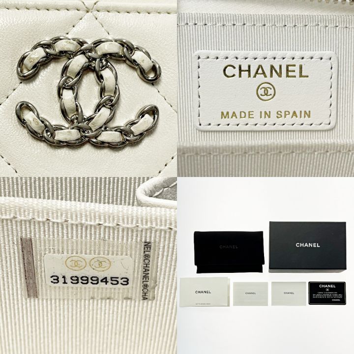 中古】 CHANEL シャネル シャネル19 ディズヌフ AP2701 アイボリー コインケース ラムレザー レディース 箱・布袋・ギャランティカード有｜総合リサイクルショップ  なんでもリサイクルビッグバン オンラインストア