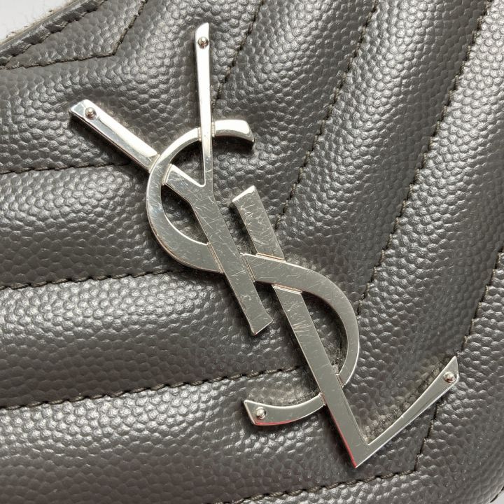 中古】 SAINT LAURENT サンローラン ラウンドファスナー 長財布 グレー YSLロゴ シルバー金具 箱・布袋有｜総合リサイクルショップ  なんでもリサイクルビッグバン オンラインストア