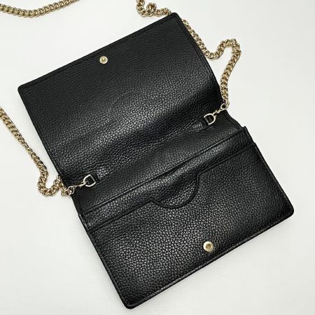  GUCCI グッチ SOHO 598211 ブラック ショルダーバッグ インターロッキング GG レディース ゴールド金具 箱・布袋有