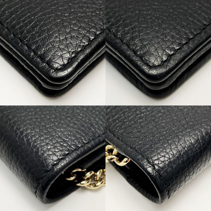 GUCCI グッチ SOHO 598211 ブラック ショルダーバッグ インターロッキング GG レディース ゴールド金具 箱・布袋有 GUCCI（グッチ） SOHO 598211 ブラック ショルダーバッグ インター