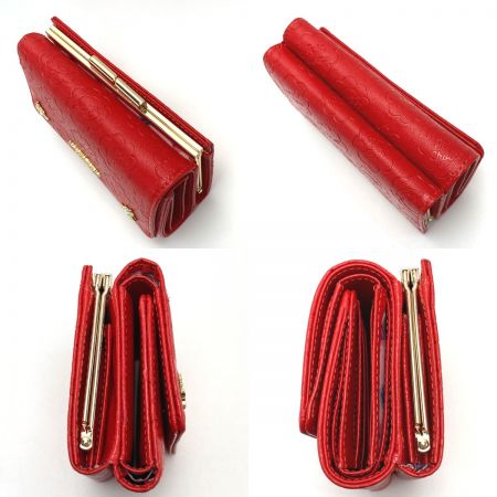  Samantha Thavasa サマンサタバサ ペコちゃん コラボ 二つ折り財布 口金折財布 レッド 箱付き