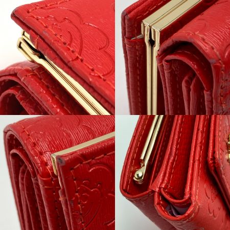  Samantha Thavasa サマンサタバサ ペコちゃん コラボ 二つ折り財布 口金折財布 レッド 箱付き