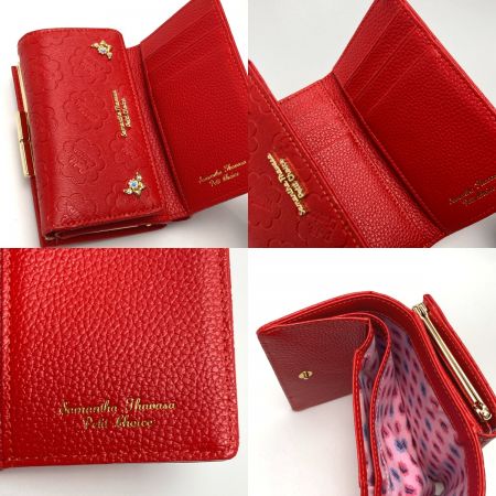  Samantha Thavasa サマンサタバサ ペコちゃん コラボ 二つ折り財布 口金折財布 レッド 箱付き