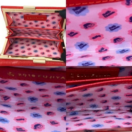  Samantha Thavasa サマンサタバサ ペコちゃん コラボ 二つ折り財布 口金折財布 レッド 箱付き