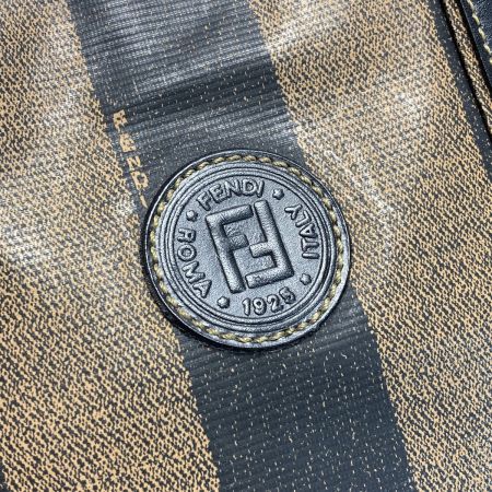  FENDI フェンディ ペカン ミニトート ブラウン PVC×レザー ハンドバッグ