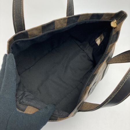  FENDI フェンディ ペカン ミニトート ブラウン PVC×レザー ハンドバッグ
