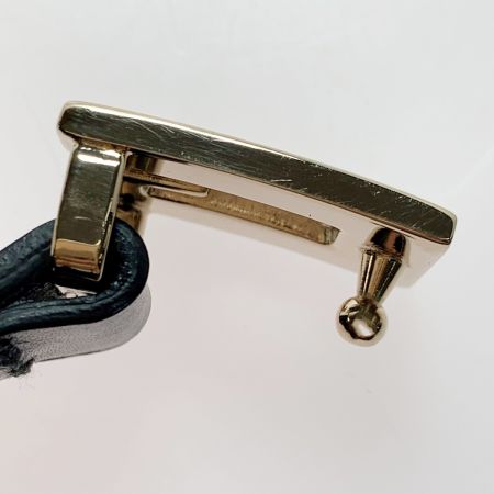  GUCCI グッチ 無地 牛革 Gバックル ブラック ベルト