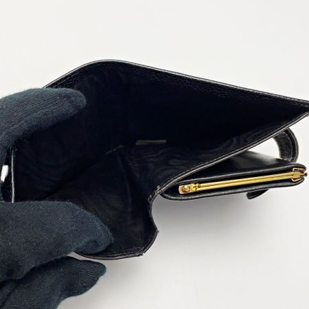  CHANEL シャネル ココマーク ブラック 2つ折りがま口財布 キャビアスキン レディース ギャランティカード・箱有