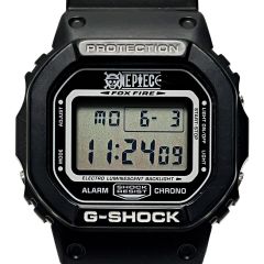 CASIO カシオ G-SHOCK ONEPIECEコラボ DW-5600VT 麦わらの一味 ブラック クォーツ ユニセックス 腕時計 箱・取説有 Bランク