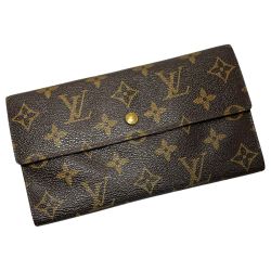 ☆☆ LOUIS VUITTON ルイヴィトン モノグラム ポルトトレゾール インターナショナル M61215 ブラウン 3つ折り財布 レディース Cランク