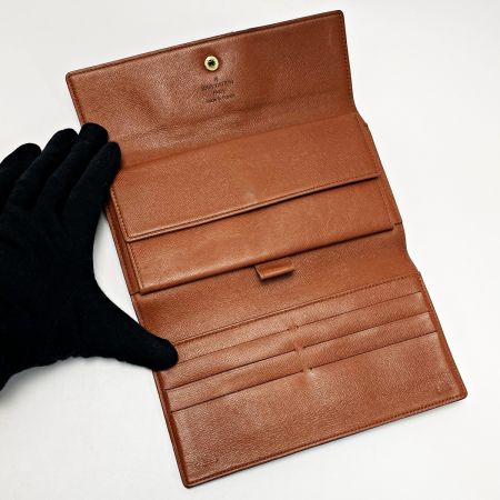 LOUIS VUITTON ルイヴィトン モノグラム ポルトトレゾール インターナショナル M61215 ブラウン 3つ折り財布 レディース