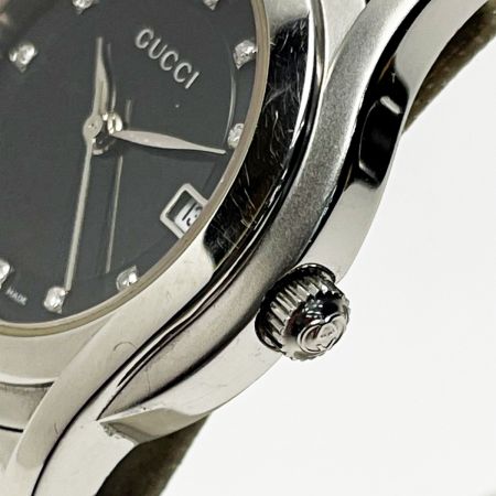  グッチ Gクラス 5500L 11ﾀﾞｲﾔ ブラック クォーツ ステンレススチール レディース 腕時計