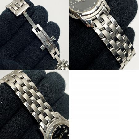  グッチ Gクラス 5500L 11ﾀﾞｲﾔ ブラック クォーツ ステンレススチール レディース 腕時計