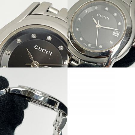  グッチ Gクラス 5500L 11ﾀﾞｲﾔ ブラック クォーツ ステンレススチール レディース 腕時計