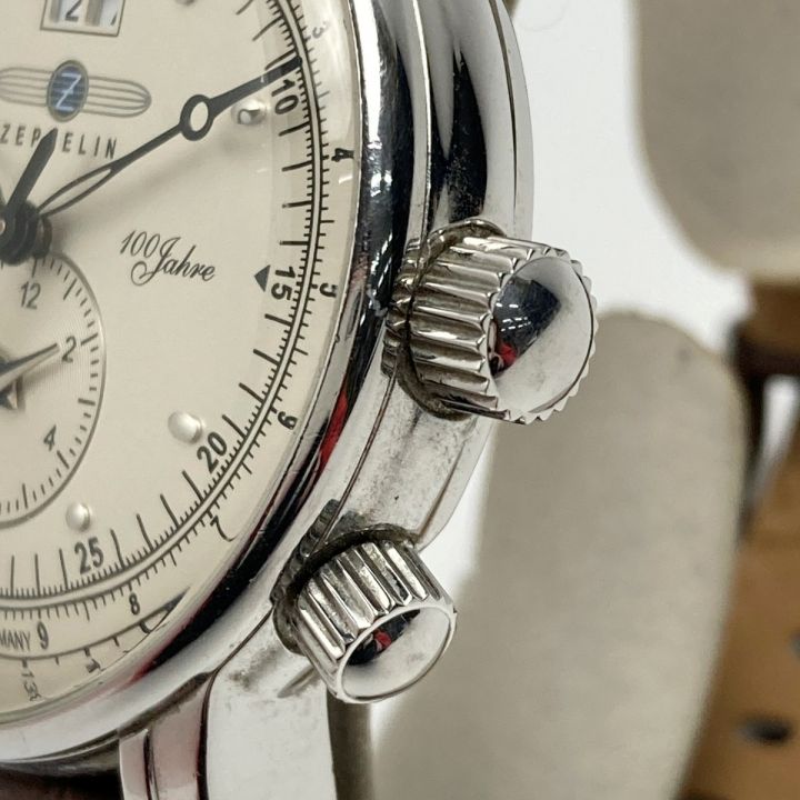 中古】 Zeppelin ツェッペリン 100周年記念モデル デュアルタイム 7640-1 アイボリー クォーツ メンズ 腕時計｜総合リサイクルショップ  なんでもリサイクルビッグバン オンラインストア