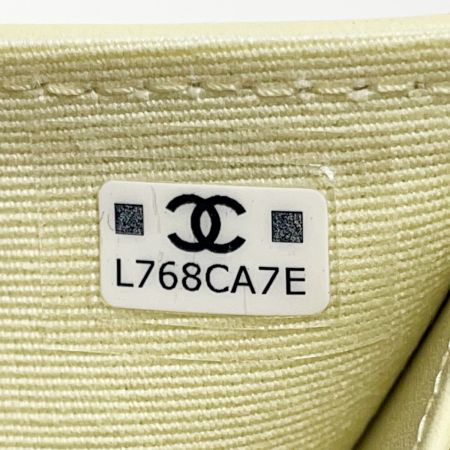  CHANEL シャネル タイムレスクラシック AP3177 クリームイエロー 3つ折り財布 キャビアスキン レディース ゴールド金具