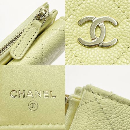  CHANEL シャネル タイムレスクラシック AP3177 クリームイエロー 3つ折り財布 キャビアスキン レディース ゴールド金具