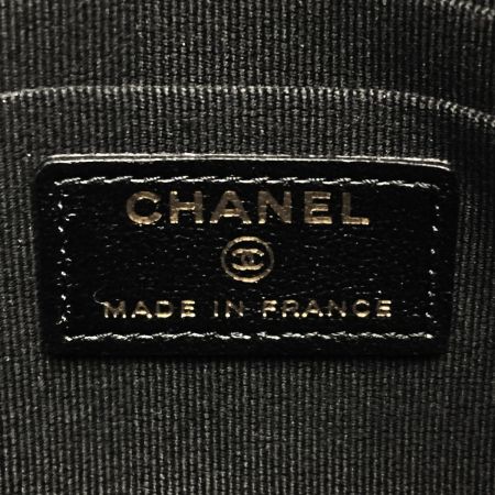  CHANEL シャネル マトラッセ ココマーク フラットポーチ AP1071 ブラック ラムスキン 布袋有