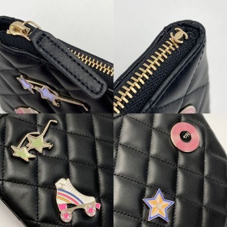  CHANEL シャネル マトラッセ ココマーク フラットポーチ AP1071 ブラック ラムスキン 布袋有