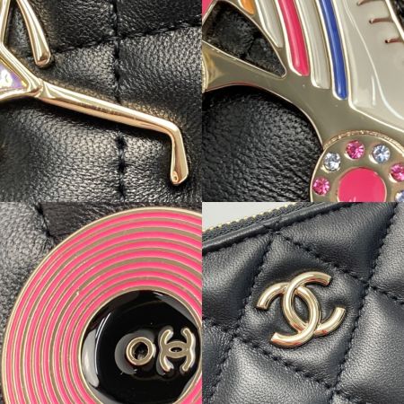  CHANEL シャネル マトラッセ ココマーク フラットポーチ AP1071 ブラック ラムスキン 布袋有