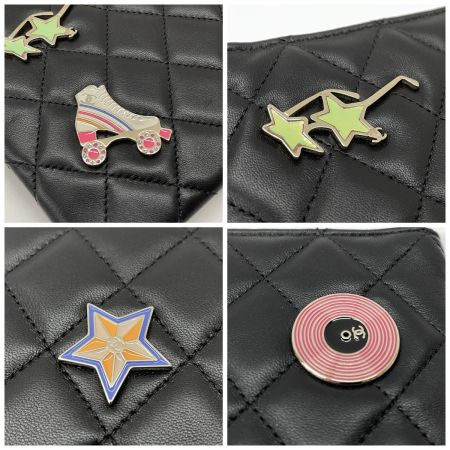  CHANEL シャネル マトラッセ ココマーク フラットポーチ ラムスキン AP1071 ブラック