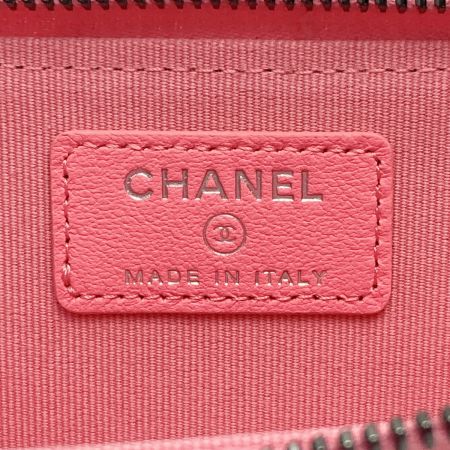  CHANEL シャネル ココマーク マトラッセ カードケース ショッキングピンク コインケース ラムスキン 布袋有