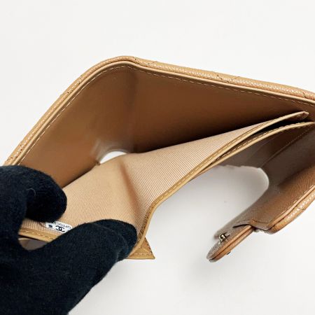  CHANEL シャネル クラシックフラップウォレット AP0230Y ブラウン 3つ折り財布 キャビアスキン レディース ゴールド金具