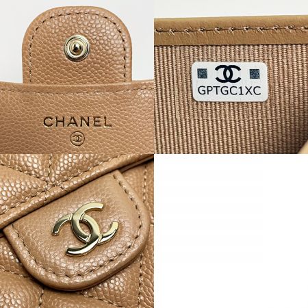  CHANEL シャネル クラシックフラップウォレット AP0230Y ブラウン 3つ折り財布 キャビアスキン レディース ゴールド金具