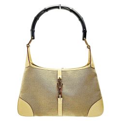 ☆☆ GUCCI グッチ バンブー 001-4060 ベージュ ワンショルダーバッグ キャンバス×レザー レディース Bランク