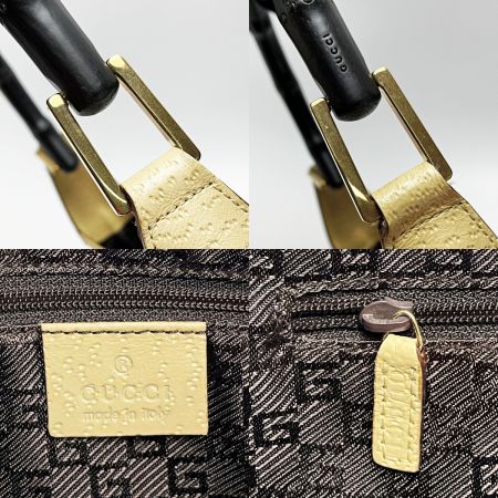  GUCCI グッチ バンブー 001-4060 ベージュ ワンショルダーバッグ キャンバス×レザー レディース