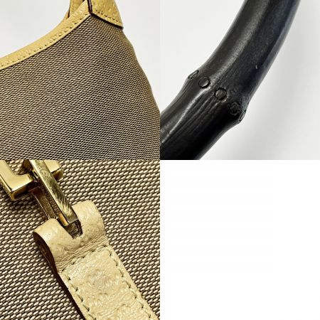 GUCCI グッチ バンブー 001-4060 ベージュ ワンショルダーバッグ キャンバス×レザー レディース