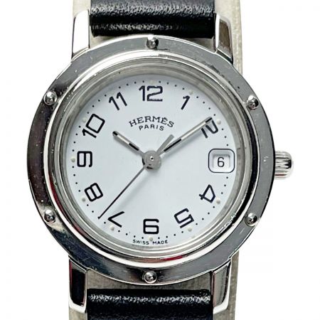  HERMES エルメス クリッパー CL4.210 シルバー クォーツ ステンレススチール レディース 腕時計