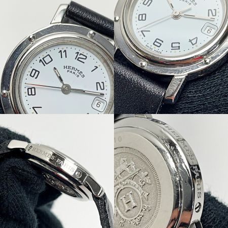  HERMES エルメス クリッパー CL4.210 シルバー クォーツ ステンレススチール レディース 腕時計