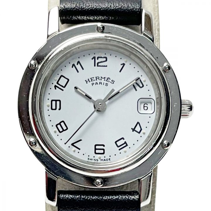 【中古】 HERMES エルメス クリッパー CL4.210 シルバー クォーツ ステンレススチール レディース 腕時計 やや傷や汚れあり
