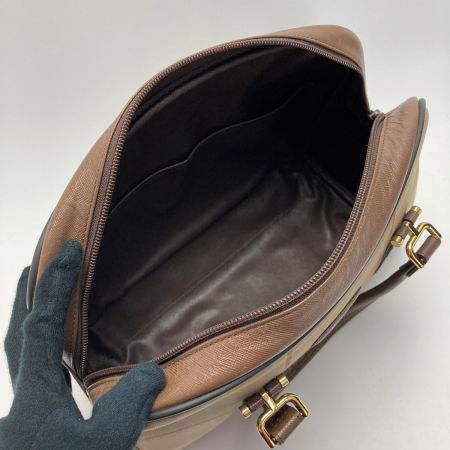  Burberrys バーバリーズ チェック柄 ハンドバッグ カーキ キャンバス×レザー