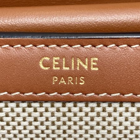  CELINE セリーヌ トリオンフ スモールウォレット ナチュラル 3つ折り財布 キャンバス×レザー